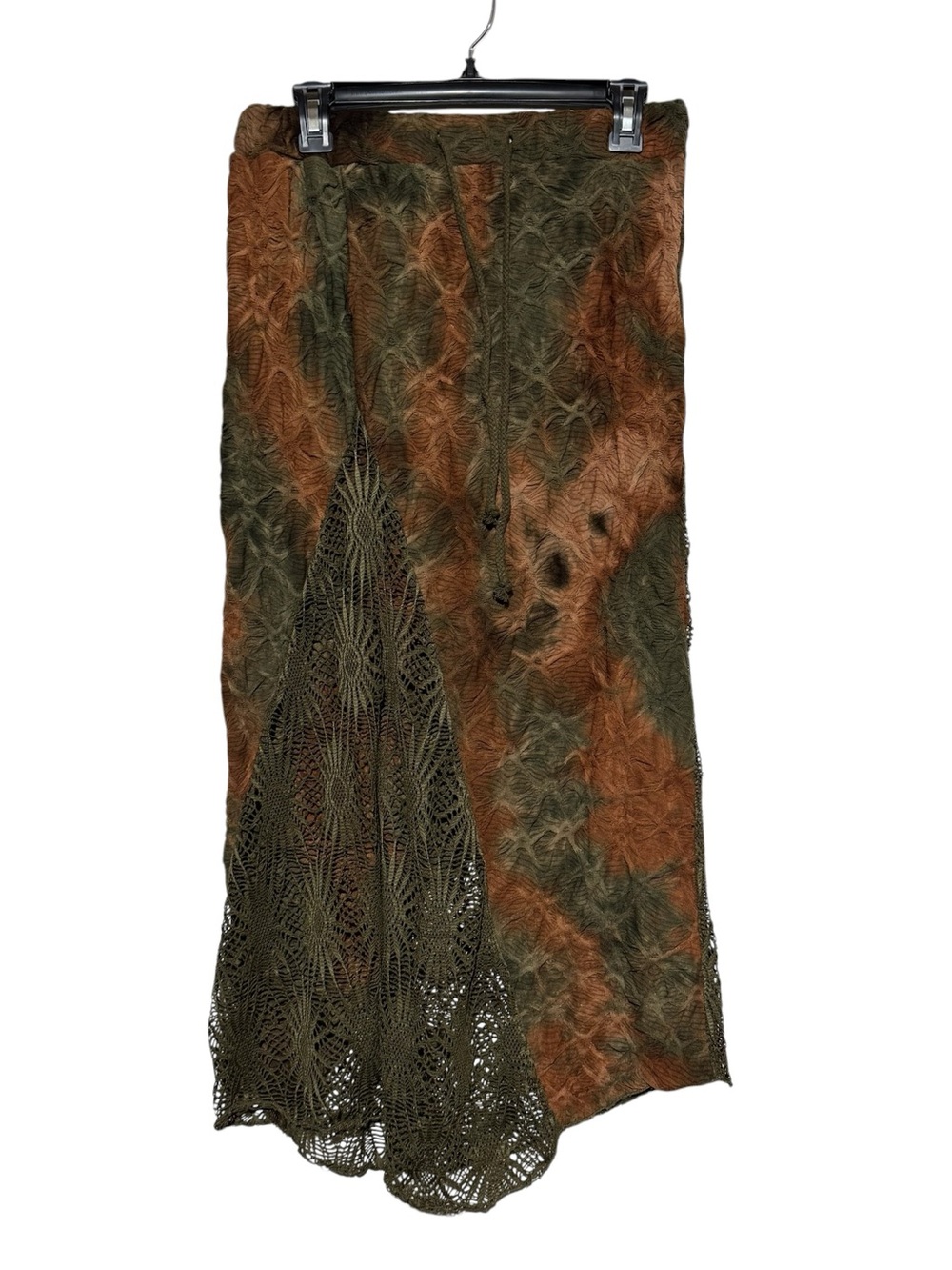 Fairy Grunge Skirt Size Medium Crochet Tie Dye Goincore Forest Boho Orange Green
